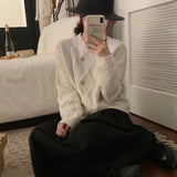 Women Knitwear Spring and Autumn round Neck Sweater Female Loose Knitted Cardigan