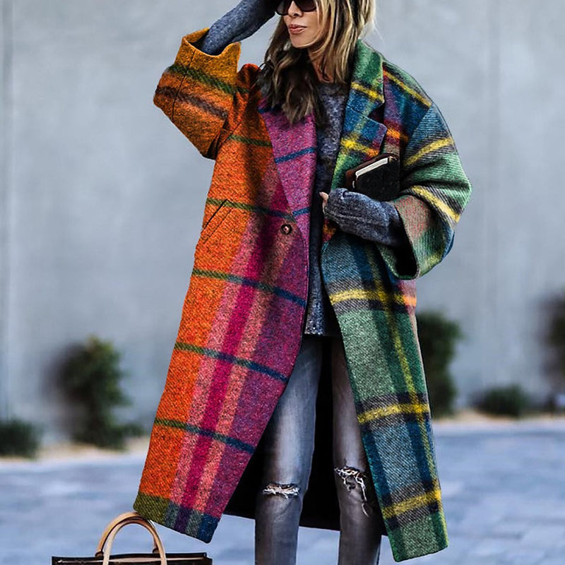 Women Trench Coat Autumn Long Sleeve Turn-down Collar Coat