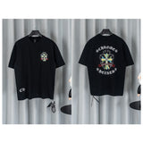 Ch hip-hop t shirts ch short-sleeved cross sanskrit embroiderloosecasual american heavy weight short-sleeved high street