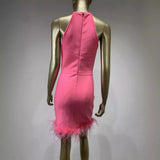 Women Dresses Bandage Dress Feather Hip Bag Party Dress (Ont0408)