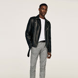 Men Motorcycle Jacket Faux Leather Knight Jacket 1966/300 Long Zipper