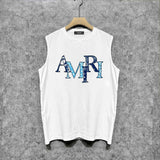 Amiri tank top cashew flower overlapping letterprinting