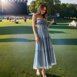 Coachella Dress Women's V-Neck Sleeveless Splicing Long Dress