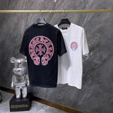 Ch hip-hop t shirts high version american ch short-sleeved horseshoe sanskrit cross embroider short-sleeved casualeasiest for match high street