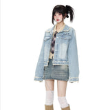 Women Jacket Multi-Pocket Denim Clothing Women's Autumn Denim Jacket Coat