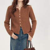 Women Knitted Pullover Autumn Slim-Fit Long-Sleeved Jacket