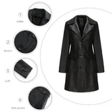 Red Leather Jacket Spring and Autumn Long Sleeve Leather Wind Coat Coat Female Lapel Single Breasted