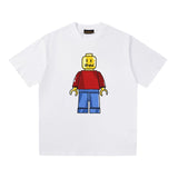 Drew house t shirt d@ew cartoon robot pattern round neck pullover short sleeves