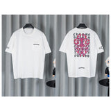 Ch hip-hop t shirts chss sword printing cross letter sanskrit short-sleeved t-shirt