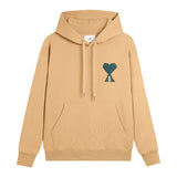 Ami aheoineheavy weightheartembroiderfall and wintercoupleloose hoodie casual hooded long sleevessweatshirt