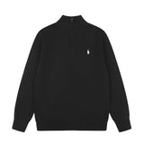 Rl ralph lauren pony half-zip wool sweater - couple's casual knit turtleneck top - autumn/winter relaxed fit