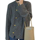 Women Knitwear Spring and Autumn round Neck Sweater Female Loose Knitted Cardigan