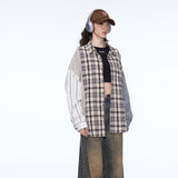 Unisex Jacket Autumn Striped Plaid Loose Shirt