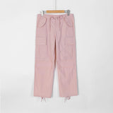 Women Sweatpants Retro Straight Cargo Pants Loose Casual Pants