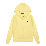 Rl small malafu embroidermacaron color cardiganknitting shirt sweater wool topssweatshirt zipper hooded outwear