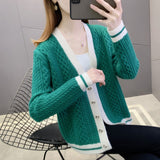 Women Knitwear Fall/Winter V-neck Sweater Coat Loose Knitted Cardigan