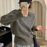 Women Knitted Pullover Vintage Autumn and Winter Loose Knitwear