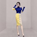 Women Maxi Dress Autumn and Winter Turtleneck Slim Fit Hip Knitwear Dress