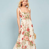 Robe Bridgerton Printed Suspenders Mid-Length Dress