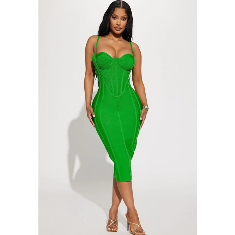 Women Dresses Green Bandage Dress Party Dress (Ont0408)