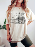 House Graphic   Letter Print T-Shirt, Casual Crew Neck Short