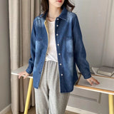 Women Jacket Denim Shirt Autumn Vintage Coat Top