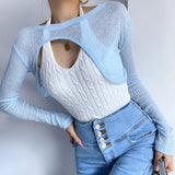 Women Sweater Knitwear Spring round Neck Irregular Smock Top Short-Sleeved T-shirt