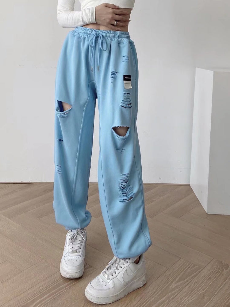 Women Sweatpants Fall Loose Wide-Leg Casual Pants