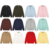 Macaron-colored little marafon rl knit cardigan - couple's v-neck wool top, relaxed fit outerwear for autumn and winter
