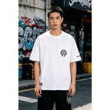 Ch hip-hop t shirts ch croo short-sleeved stylish scroll sanskrit horseshoe cross logo printingloosecasual american heavy weight