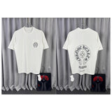 Ch hip-hop t shirts ch short-sleeved couple chest flap pocket pants horseshoe sanskrit cross logo high street heavy industry american style