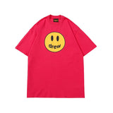 Drew house tshirt r collection d@ew smiley face letter print crew neck pullover short sleeve wholesale single piece