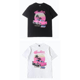 Hip-hop t-shirts: american high street style, short-sleeve, unique car print, relaxed fit, casual activewear tee