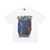 saint m t shirts s.m oil painting character graphic crew neck short sleeve top