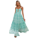 Women Dresses Summer Sling Long Backless Dress (Jkw0408)
