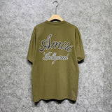Amiri t shirts letter padded printing short sleeves