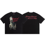 saint m t shirts s.m monster print graphic crew neck pullover short sleeve top