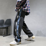 Men Jeans Breasted Jeans Straight Loose Hip Hop Casual Trousers
