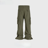 MIJKO Men's Vintage Pants MIJKO Men's Women's Wide-Foot Pleated Trousers Casual Overalls