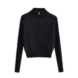 Women Sweater Knitwear Turtleneck Zipper Knitted Cardigan Coat Sweater