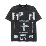 Hip-hop t shirts american high street half sleeve vintage washed retro distressed loosevtg short sleeve t-shirt tee