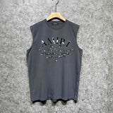 Amiri tank top damaged little spider print