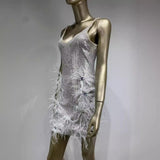 Women Dresses Party Dress Beaded Sequins Hip Skirt (Otn202404)