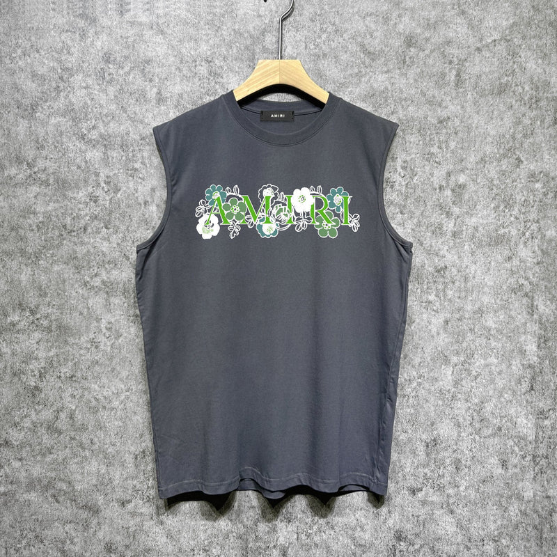 Amiri tank top ruffle letterprinting