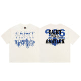 saint m t shirts s.m vintage high street casual crew neck pullover short sleeve tee