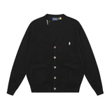 Rl small malaf v neckknittingoutwear wool topsflap pocket pantssingle breasted couplecasualfall and wintercardigan