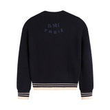 Heavy weight! ami araunriflovetopswool sweater round neck knitting shirt fall and winter couplelong sleeves