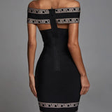 Women's Evening Dress Bandage Dress Hip Skirt Sexy off-the-Shoulder Evening Dress