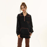 Unisex Sweater Autumn Polo Collar Embroidered Sweater