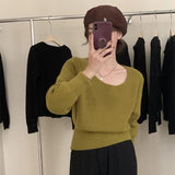 Women Knitwear Autumn and Winter Square Collar Sweater Sweater